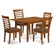 Pemberly Row 5-Piece Wood Dining Set with Fabric Chairs in Saddle Brown
