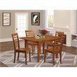 Pemberly Row 5-Piece Wood Dining Set with Wood Chairs in Saddle Brown