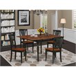 Pemberly Row 5-Piece Wood Dining Set with Drop Leaf in Black/Cherry