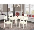 Pemberly Row 5-Piece Wood Dining Set with Faux Leather Seats in White