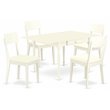 Pemberly Row 5-Piece Wood Dining Set with Faux Leather Seats in White