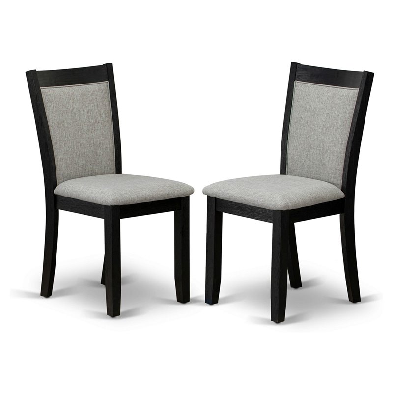 Pemberly Row Set of 2 Dining Chairs with Black and Shitake Gray Finish
