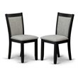 Pemberly Row Set of 2 Dining Chairs with Black and Shitake Gray Finish