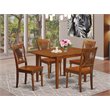 Pemberly Row 5-Piece Wood Dining Set with Butterfly Leaf in Saddle Brown