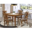 Pemberly Row 5-Piece Wood Dining Set with Butterfly Leaf in Saddle Brown