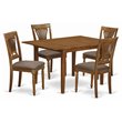 Pemberly Row 5-Piece Wood Dining Set with Butterfly Leaf in Saddle Brown