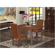 Pemberly Row 3-Piece Mahogany Wood Dining Set with Brown Upholstery