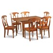 Pemberly Row 7-Piece Wood Dining Table Set with Chairs in Saddle Brown Finish