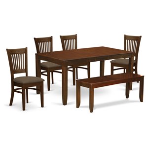 Pemberly Row 6-Piece Wood Dining Room Set in Espresso