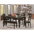 Pemberly Row 6-Piece Dining Set with Faux Leather Chairs in Cappuccino