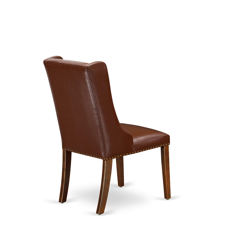 Pemberly Row 3-Piece Mahogany Wood Dining Set with Faux Leather Chairs