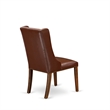 Pemberly Row 3-Piece Mahogany Wood Dining Set with Faux Leather Chairs