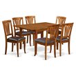 Pemberly Row 7-Piece Wood Dining Table Set with Butterfly Leaf in Saddle Brown