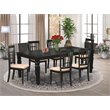 Pemberly Row 7-Piece Dining Set with Fabric Seat in Black Finish