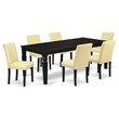 Pemberly Row 7-Piece Wood Kitchen Set with Black and Eggnog Finish