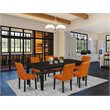 Pemberly Row 7-Piece Wood Kitchen Set with Black and Baked Bean Finish