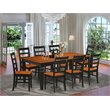 Pemberly Row 9-Piece Wood Dinette Table Set in Black and Cherry