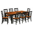 Pemberly Row 9-Piece Wood Dinette Table Set in Black and Cherry