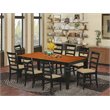 Pemberly Row 9-Piece Dining Set with Cushion Seat in Black and Cherry