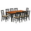 Pemberly Row 9-Piece Dining Set with Cushion Seat in Black and Cherry