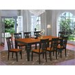 Pemberly Row 9-Piece Wood Dining Table and Chairs in Black and Cherry