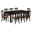 Pemberly Row 9-Piece Wood Dining Table and Faux Leather Chairs in Black