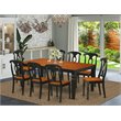 Pemberly Row 9-Pc Wood Dining Room Set with Butterfly Leaf in Black/Cherry