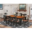 Pemberly Row 9-Pc Wood Dining Set with Butterfly Leaf in Black and Cherry