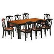 Pemberly Row 9-Pc Wood Dining Set with Butterfly Leaf in Black and Cherry