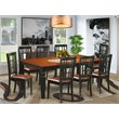 Pemberly Row 9-Piece Wood Dining Table Set with Leaf in Black and Cherry