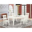 Pemberly Row 5-Piece Rubber Wood Dining Set with Butterfly Leaf in White