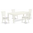 Pemberly Row 5-Piece Rubber Wood Dining Set with Butterfly Leaf in White