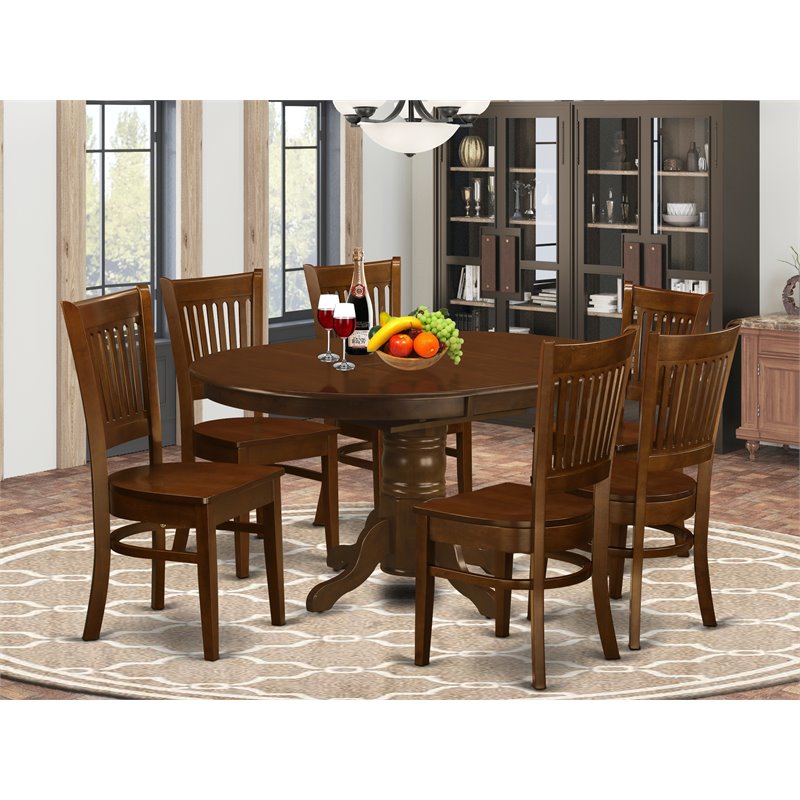 Pemberly Row 7-Piece Wood Dining Room Set with Butterfly Leaf in Espresso