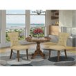 Pemberly Row 3-Piece Wood Dining Set in Acacia Walnut and Brown