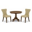 Pemberly Row 3-Piece Wood Dining Set in Acacia Walnut and Brown