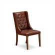 Pemberly Row 3-Piece Wood Dining Set with Faux Leather Chairs in Mahogany Brown