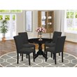 Pemberly Row 5-Piece Wood Dining Set in Wire Brush Black Finish