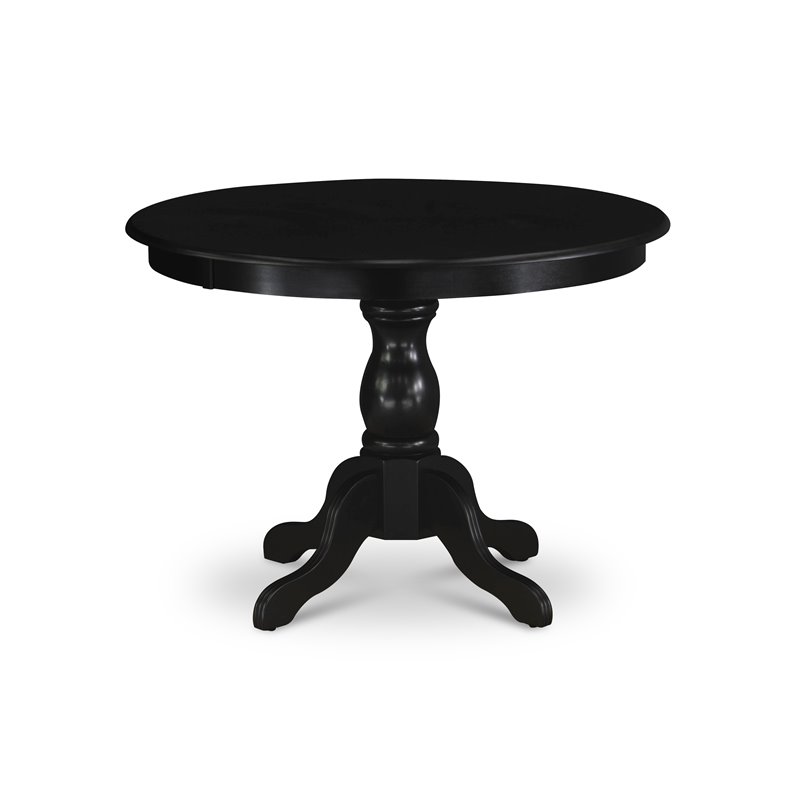 Pemberly Row 5-Piece Wood Dining Set in Wire Brush Black Finish
