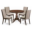Pemberly Row 5-Piece Wood Dining Set in Mahogany and Light Tan Finish