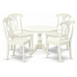 Pemberly Row 5-Piece Wood Dining Set with Napoleon Back Chairs in White