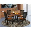 Pemberly Row 5-Piece Dining Set in Black and Cherry Solid Wood