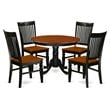 Pemberly Row 5-Piece Dining Set in Black and Cherry Solid Wood