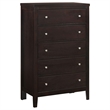 Pemberly Row 5-Drawer Bedroom Chest with Silver Hardware in Cappuccino