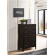 Pemberly Row 5-Drawer Bedroom Chest with Silver Hardware in Cappuccino