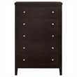 Pemberly Row 5-Drawer Bedroom Chest with Silver Hardware in Cappuccino