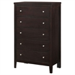 Pemberly Row 5-Drawer Bedroom Chest with Silver Hardware in Cappuccino