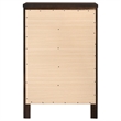 Pemberly Row 5-Drawer Bedroom Chest with Silver Hardware in Cappuccino
