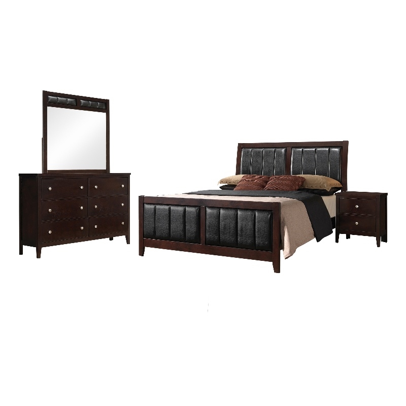 Pemberly Row 4-Piece Eastern King Bedroom Set in Cappuccino Finish