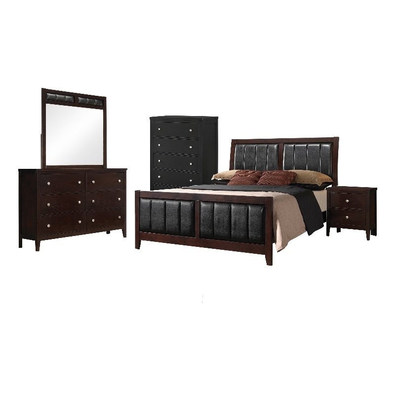 Pemberly Row 5-Piece Eastern King Bedroom Set in Cappuccino Finish