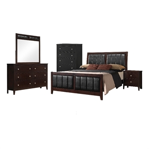 Pemberly Row 5-Piece Eastern King Bedroom Set in Cappuccino Finish